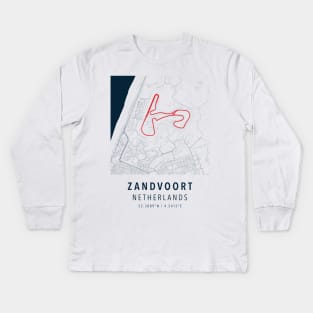 zandvoort circuit simple map Kids Long Sleeve T-Shirt